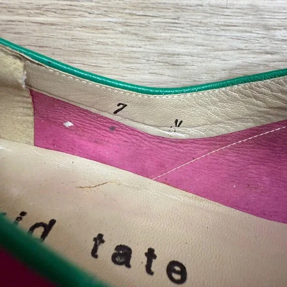 Vintage David Tate Leather Oxfords Colorful Twee Patchwork Lace Up Shoes Size 7N - Picture 7 of 7